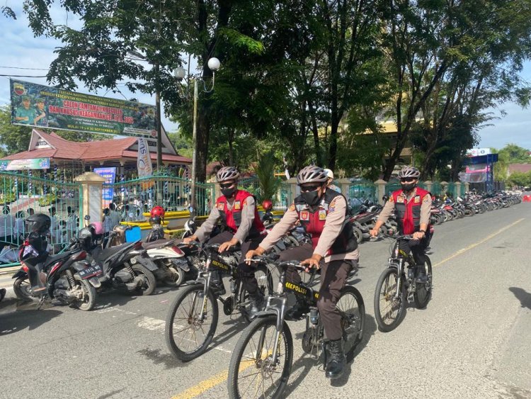 Untuk Kamtibmas Yang Kondusif Sat Samapta Gelar Patroli Bersepeda 