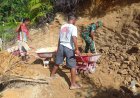 Babinsa Dampingi Pembangunan Jalan Setapak Untuk Kelancaran Akses Jalan Warga