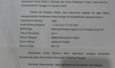 Terkait Tudingan Mobil pemkab dikembalikan Ketua PN Sibolga, Jamil zeb tumori : "Kalau Meminta, Pakailah Etika" 