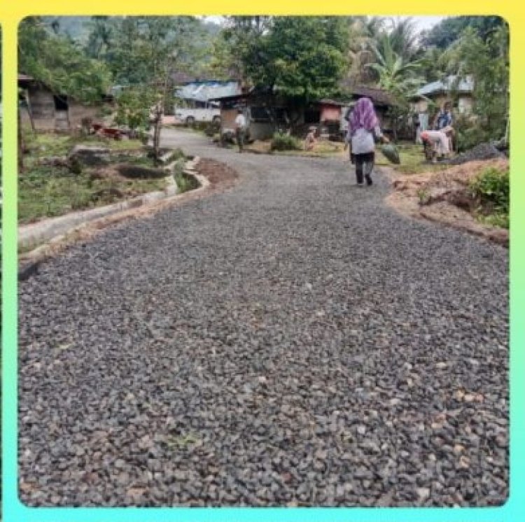 Untuk Mendukung Aktivitas Ekonomi Warga, Pemdes Sipan Bangun jalan lapen sepanjang 590 Meter